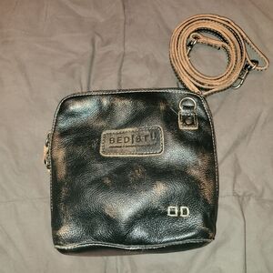 BED|STU Black Crossbody Bag with Distressed Leather